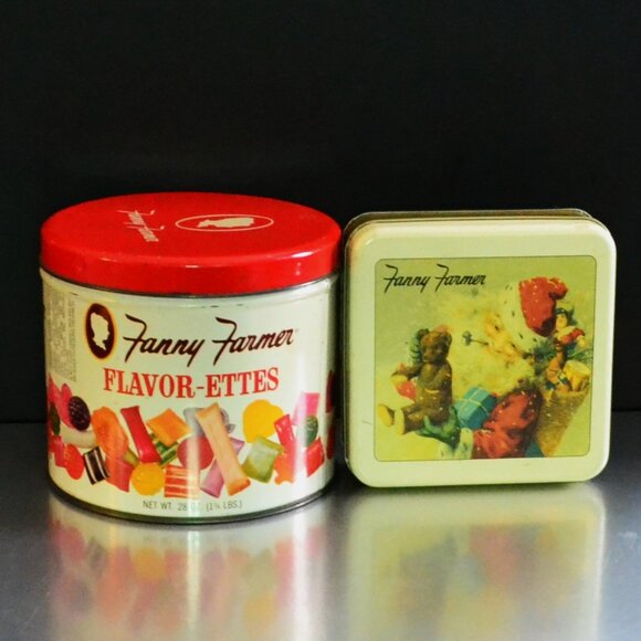 2 Vintage Fanny Farmer Candy Tins Christmas Decor Country And Farmhouse - Picture 1 of 11